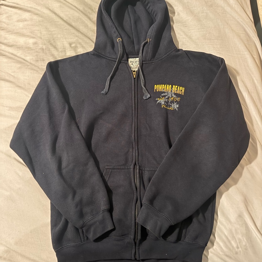 Vintage Pompano Beach NAVY Hoodie